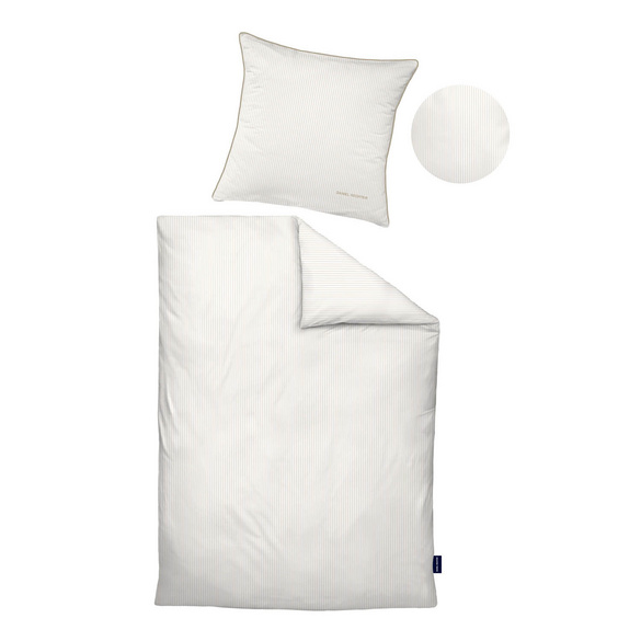 Daniel Hechter Satin Bettwäsche kitt, 1x 155x220 cm + 1x 80x80 cm