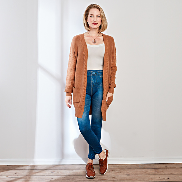 Cardigan Zopfmuster beige Amélie di Santi