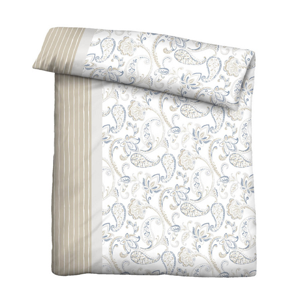Castell Feinbiber Bettwäsche Paisley grau, 1x 155x220 cm + 1x 80x80 cm