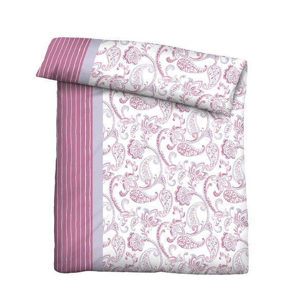Castell Feinbiber Bettwäsche Paisley brombeer, 1x 155x220 cm + 1x 80x80 cm