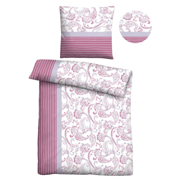 Castell Feinbiber Bettwäsche Paisley brombeer, 1x 155x220 cm + 1x 80x80 cm