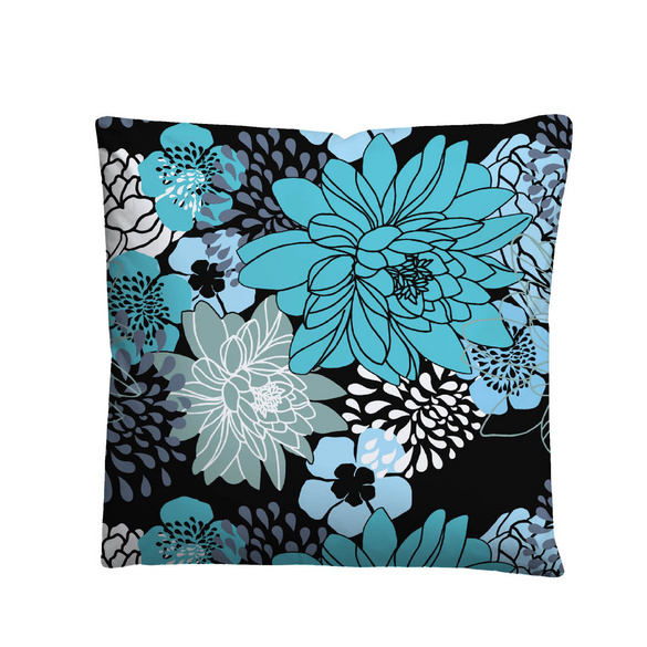 Castell Baumwoll Renforce Bettwäsche Blumen türkis, 1x 155x220 cm + 1x 80x80 cm