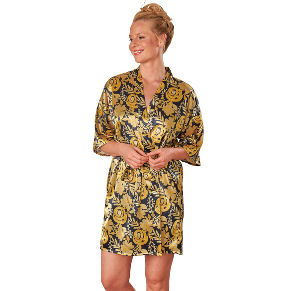 Satin-Kimono goldfarben