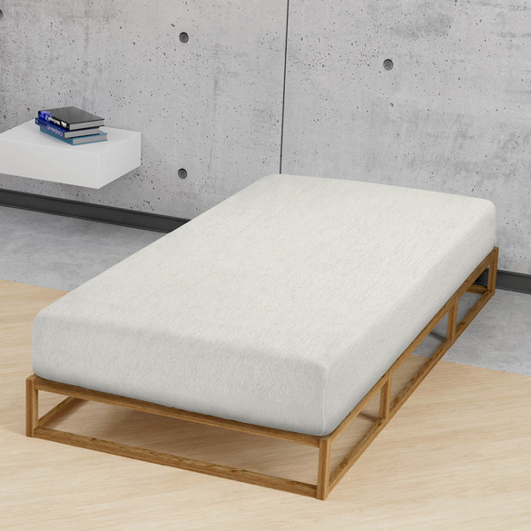 biberna Spannbetttuch Melange uni grau, 1x 180x200 cm - 200x200 cm