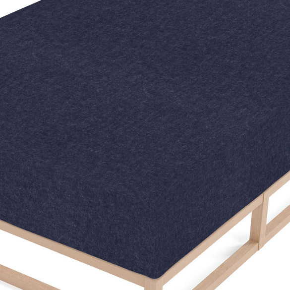 biberna Spannbetttuch Melange uni marine, 1x 140x200 cm - 160x200 cm