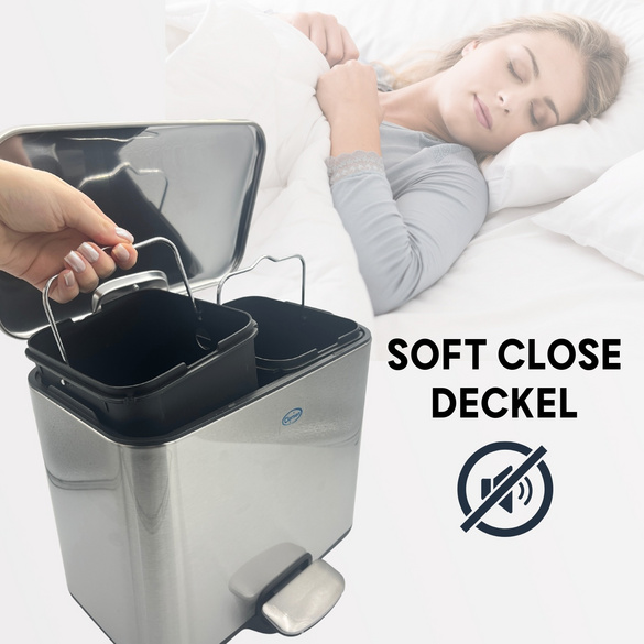 Badezimmer-Mülleimer Edelstahl 2x3 L Clarsen