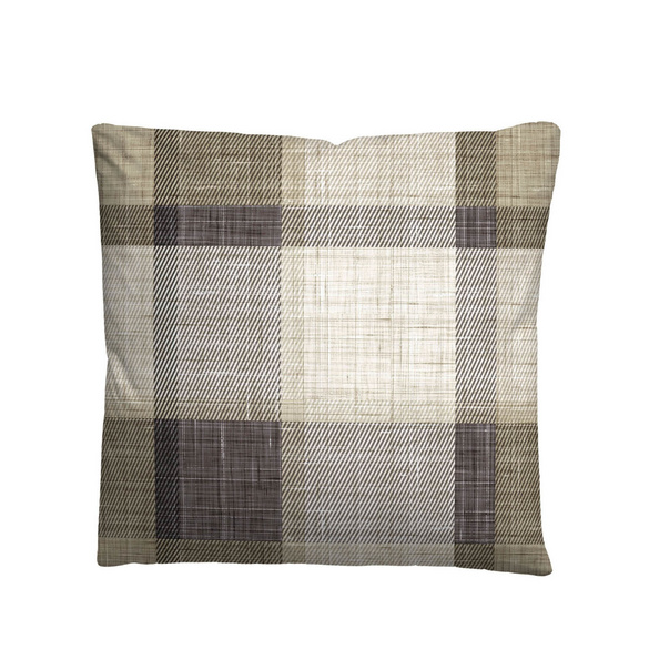 biberna Feinbiber Bettwäsche Karo taupe, 155x220 cm + 80x80 cm