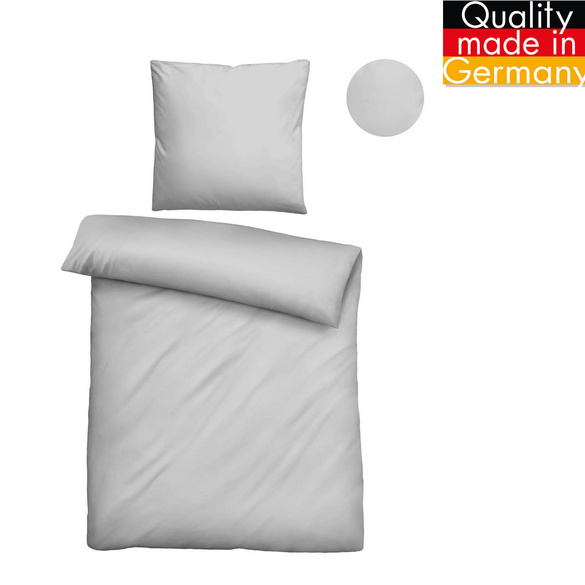 biberna Tencel-Flanell Bettwäsche uni sturmgrau, 155x220 cm + 80x80 cm