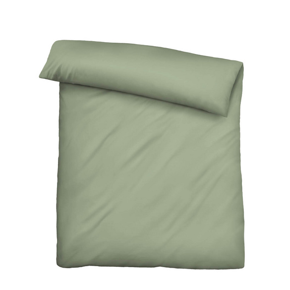 biberna Tencel-Flanell Bettwäsche uni oliv, 155x220 cm + 80x80 cm