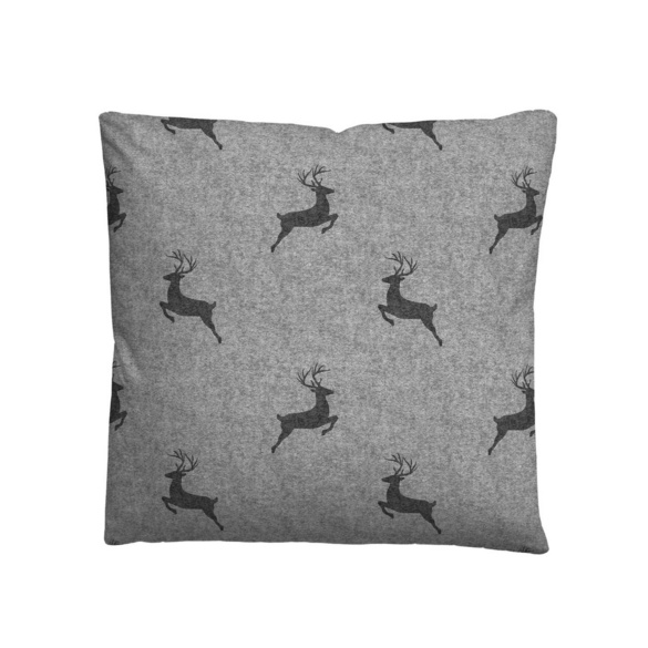 biberna Baumwoll-Satin Bettwäsche Hirsch sturmgrau, 155x220 cm + 80x80 cm