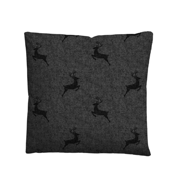 biberna Baumwoll-Satin Bettwäsche Hirsch sturmgrau, 155x220 cm + 80x80 cm