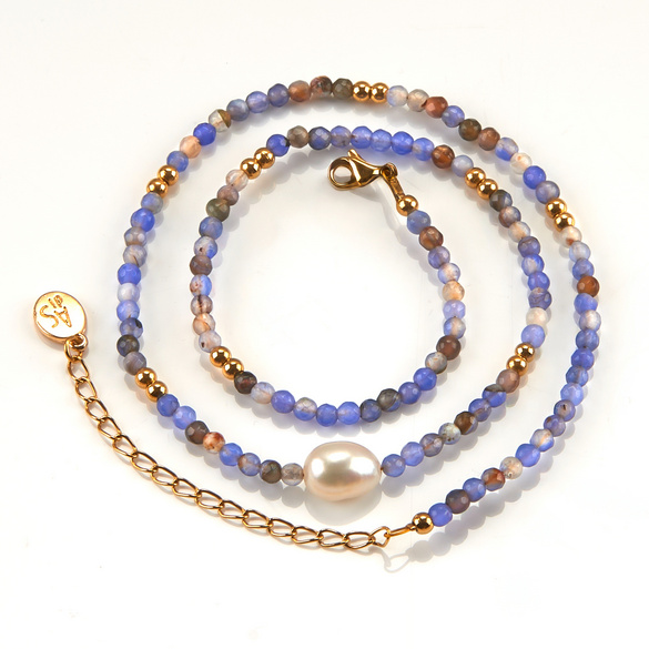 Achat-Kette mit Barockperle