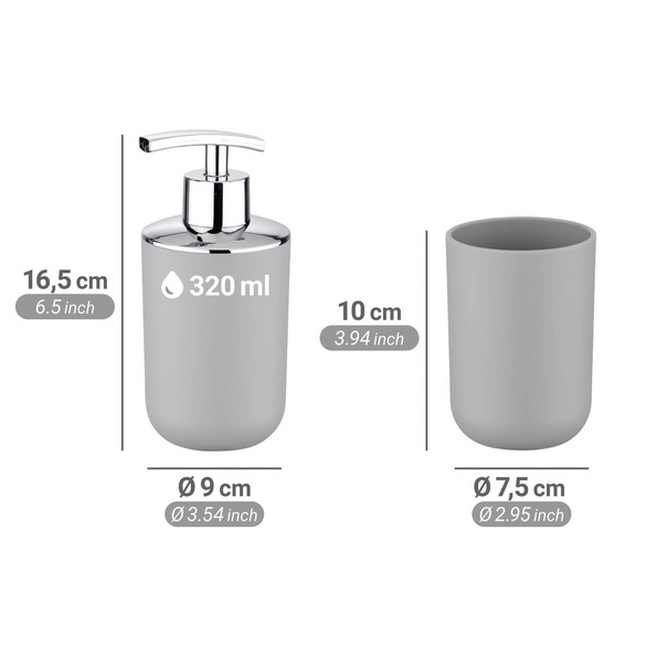 WENKO Bad-Accessoire-Set "Brasil" Grau, 4-tlg.