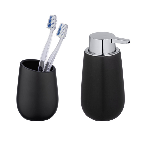 WENKO Waschtisch-Set "Badi" Schwarz, 2-tlg.