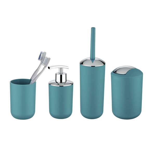 WENKO Bad-Accessoire Set "Brasil" Petrol, 4-tlg. bruchsicher