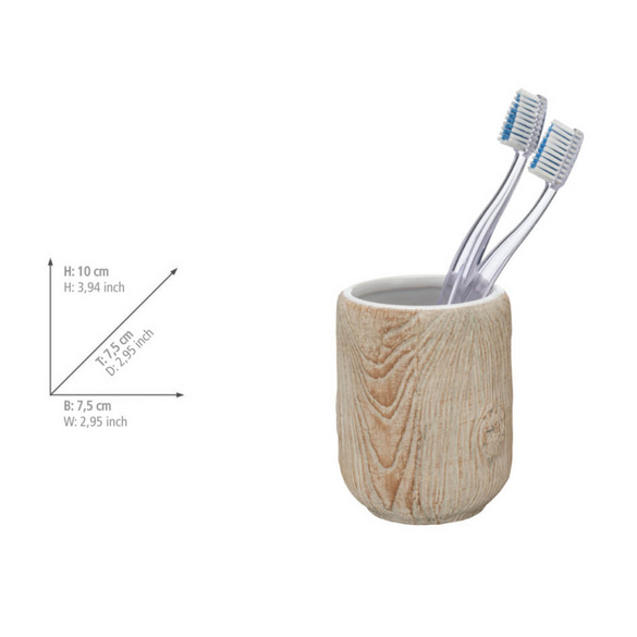 Bad-Accessoire Set „Florio“, 3-tlg. aus Keramik in Holz-Optik WENKO