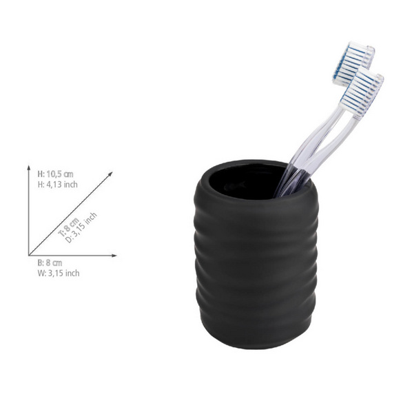 Bad-Accessoire Set „Illana“, 2-tlg., schwarz, Soft-Touch Keramik WENKO