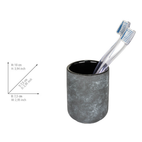 Bad-Accessoire Set „Sacile“, 2-tlg., grau/schwarz WENKO