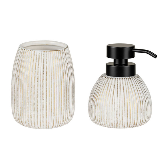 Bad-Accessoire Set „Pascoli“, 2-tlg., gold/schwarz WENKO
