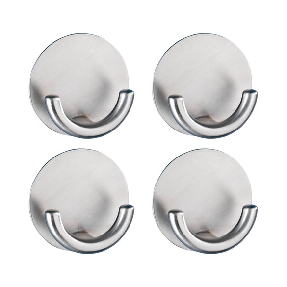 Wandhaken „Rondo“, 4er Set, Edelstahl matt WENKO