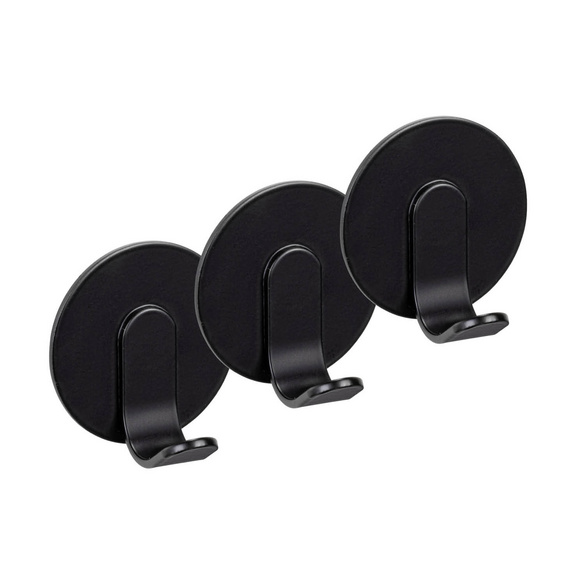 Turbo-Loc® Wandhaken „Bivio“, 3er Set, schwarz matt WENKO