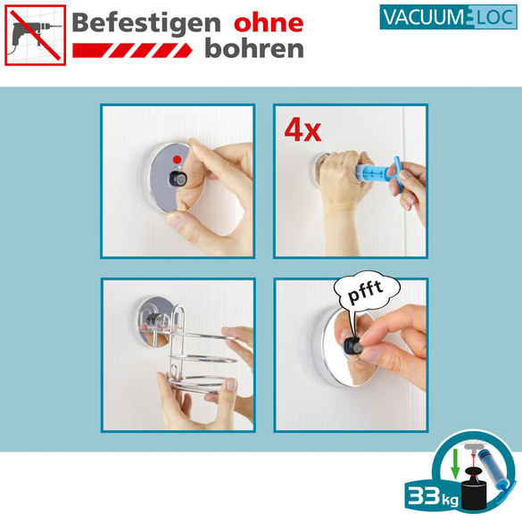 Vacuum-Loc® Haken, 4er Set, verchromt WENKO