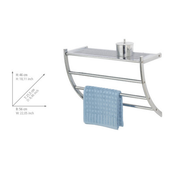 Wandregal „Pescara“ mit Handtuchhalter, chrom WENKO