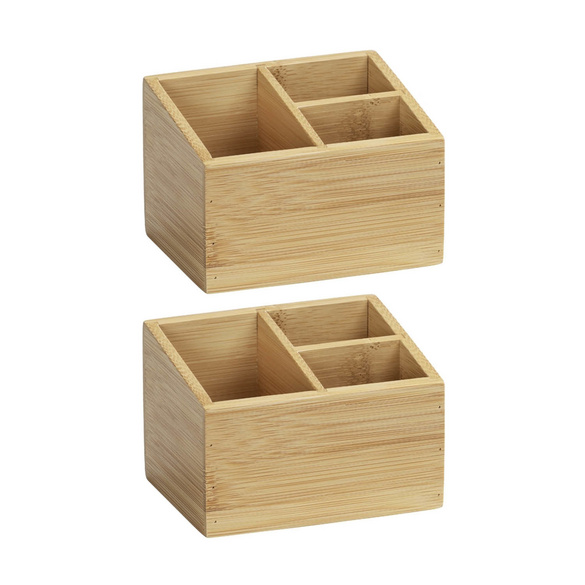 Organizer „Terra“ mit 3 Fächern, 2er Set, Bambus WENKO