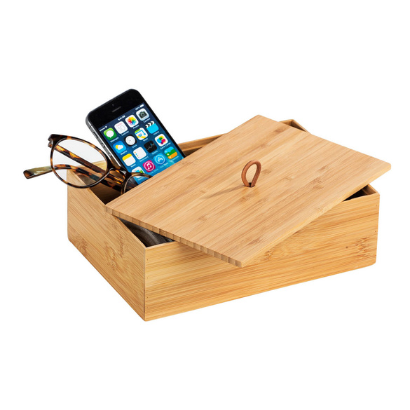 Aufbewahrungsbox „Terra“ L mit Deckel, 2er Set, Bambus WENKO