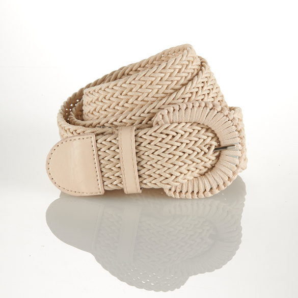 Stretch-Gürtel sand + navy 2er-Set