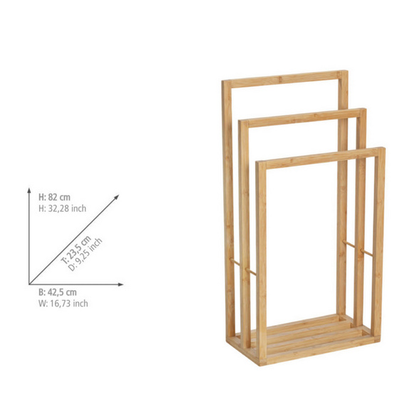 Handtuchbutler „Bambusa“, 3 Arme, FSC® Bambus WENKO