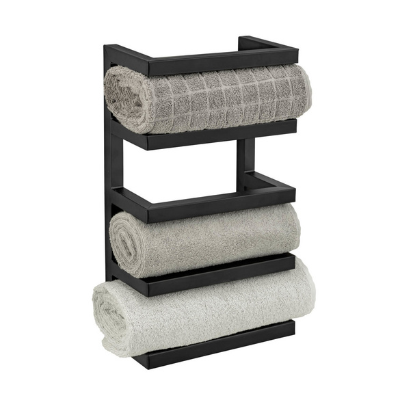 Handtuchregal „Fondiro“, schwarz matt, Stahl WENKO