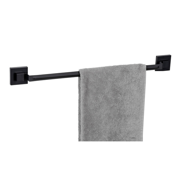 Vacuum-Loc® Badetuchstange „Quadro“, schwarz, Edelstahl WENKO