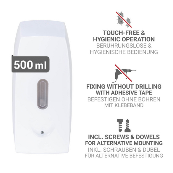 Sensor-Seifenspender „Tirano“, 500 ml, weiß WENKO