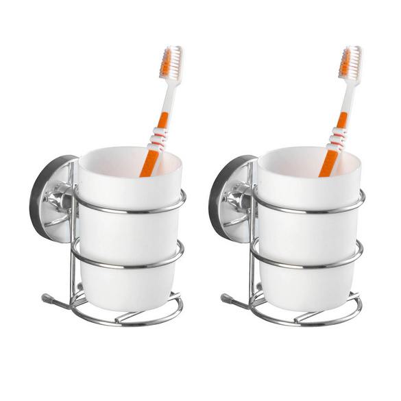 Wand-Zahnputzbecher „Milazzo“, 2er Set, Vacuum-Loc® WENKO