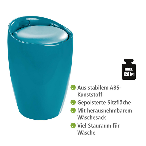 Badhocker & Wäschesammler Candy petrol WENKO