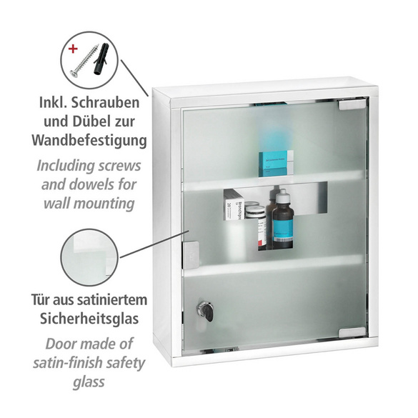 Medikamentenschrank Edelstahl glänzend 30 x 40 cm WENKO