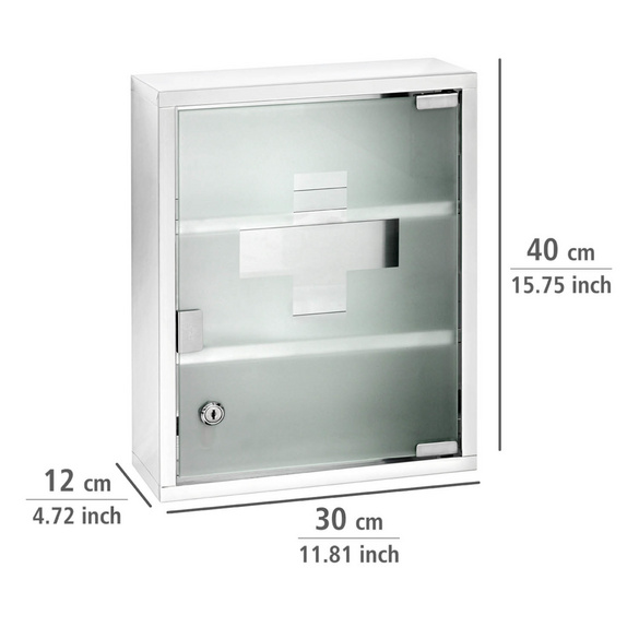 Medikamentenschrank Edelstahl glänzend 30 x 40 cm WENKO