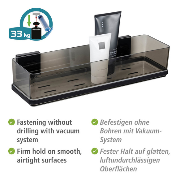 Maxiablage Quadro Vacuum-Loc Schwarz WENKO