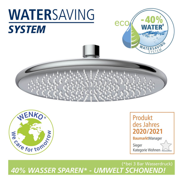 Regenduschkopf „Watersaving“ Chrom WENKO