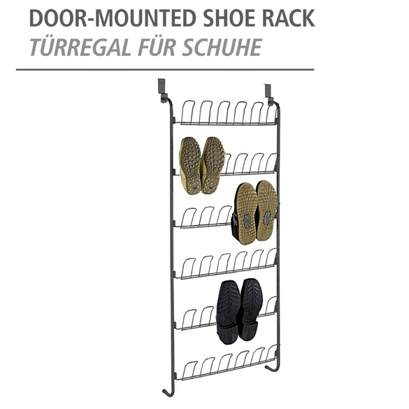 Türregal für Schuhe Schwarz WENKO