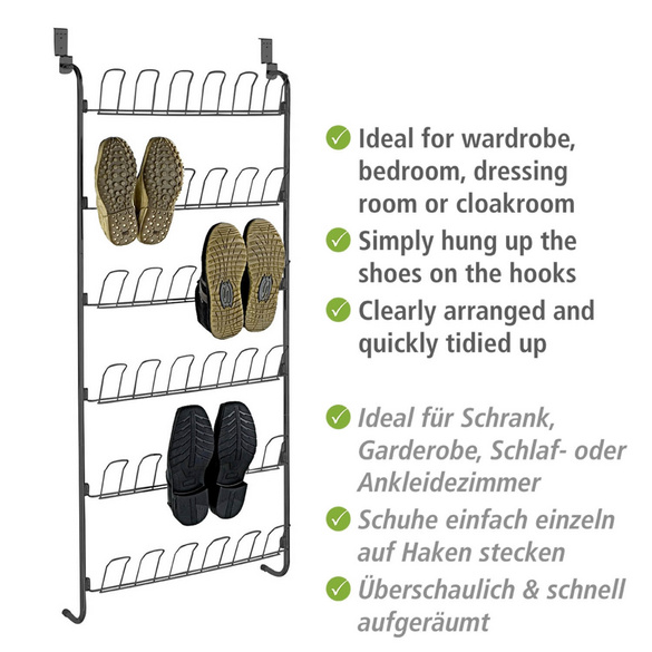 Türregal für Schuhe Schwarz WENKO