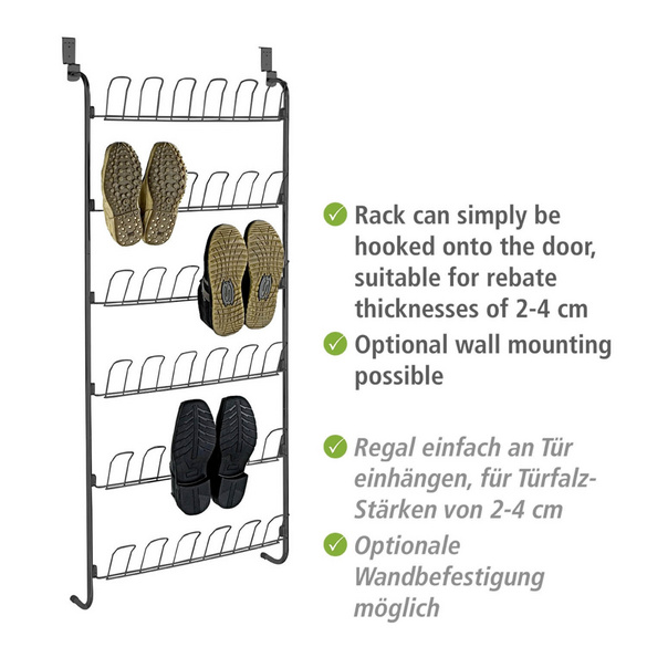 Türregal für Schuhe Schwarz WENKO