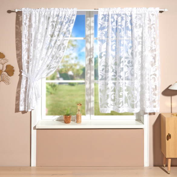 Gardine mit Raffer 2er-Set 140 x 140 cm.