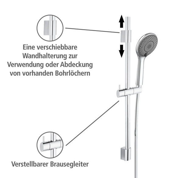 Brauseset „Watersaving“ Chrom 70 cm WENKO