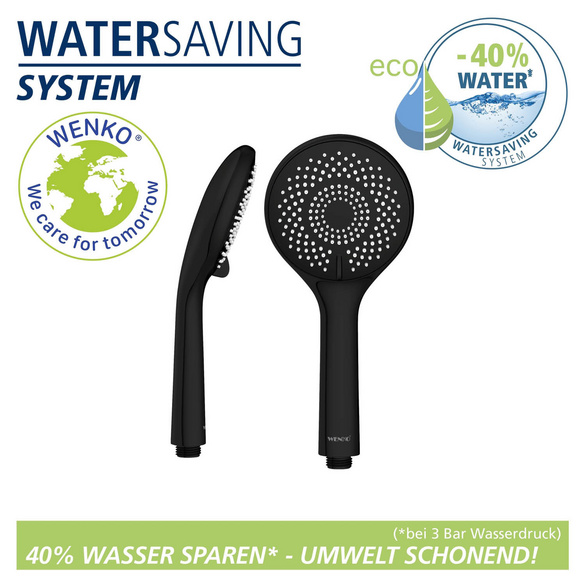 Brauseset „Watersaving“ Schwarz 70 cm WENKO