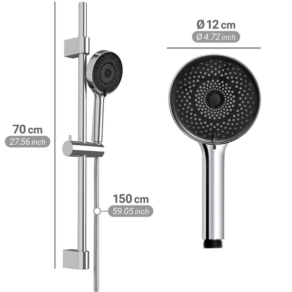 Brauseset mit Mikrotropfen-Technologie Softwater 70 cm WENKO