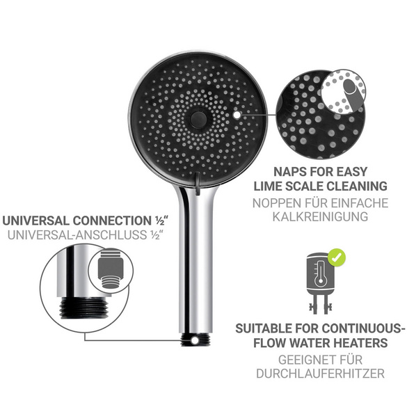 Brauseset mit Mikrotropfen-Technologie Softwater 70 cm WENKO