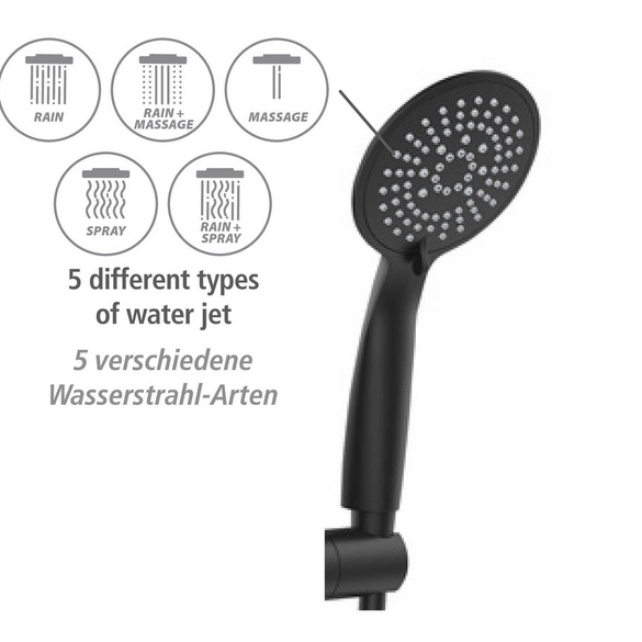 Duschsystem Young Eco mit Thermostat Schwarz WENKO