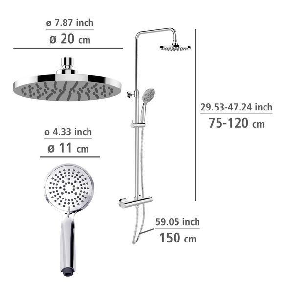 Duschsystem Young Eco mit Thermostat Chrom WENKO